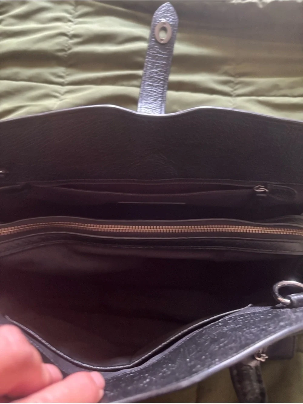Coach Black Leather Satchel with Floral calf hair Canvas Accents